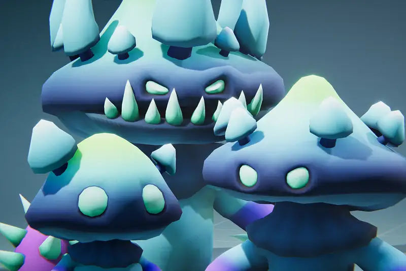 Ice Mushrooms Family - Character + Animations Asset Thumbnail