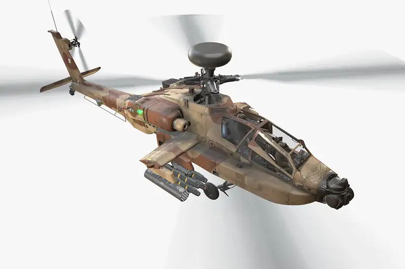 Apache AH-64E Qatar Emiri Air Force Helicopter Model Asset Thumbnail