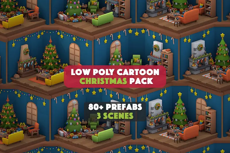 Low Poly Cartoon Christmas Assets Asset Image