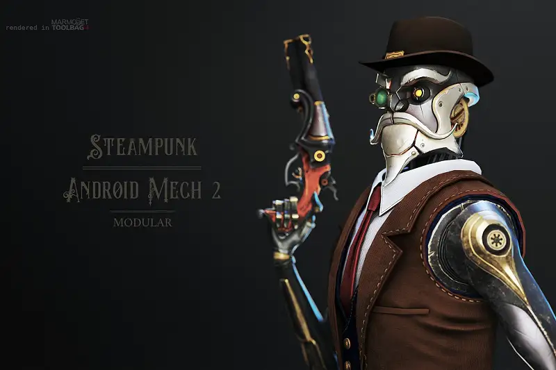 Steampunk Robot Character Asset Thumbnail