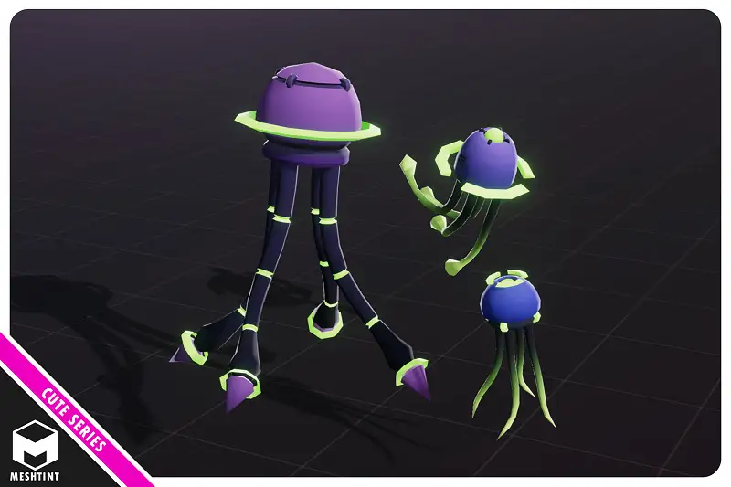 Stinger Jellyfish Tentacles Robot Evolution Pack Cute Series Asset Thumbnail