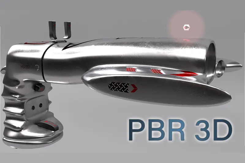Sci-Fi Handgun PBR Model Asset Thumbnail