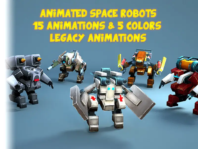 Sci-Fi Animated Space Robots Asset Thumbnail