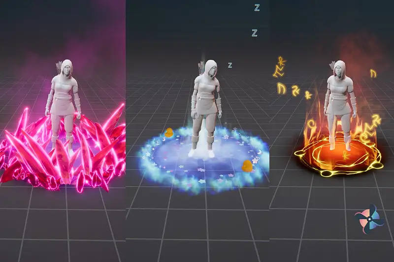 Stylized Elemental Auras and Status Effects Asset Thumbnail