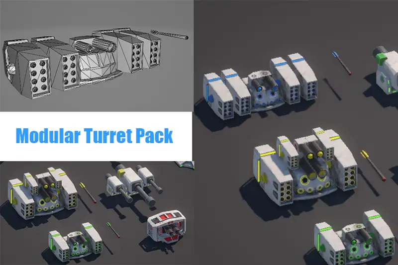 Sci-Fi Modular Turret Pack Asset Thumbnail