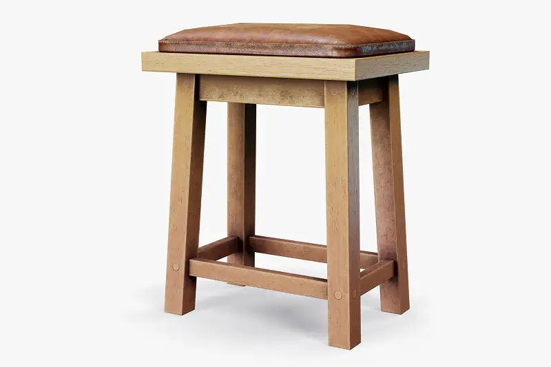 Tabouret with Leather Seat Asset Thumbnail