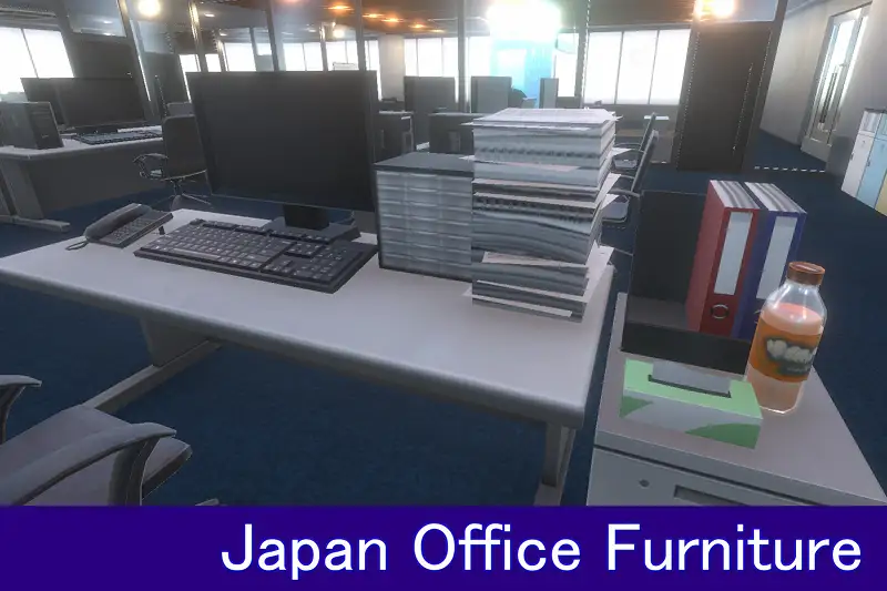 Japanese Corporate Office 3D Model Set Asset Thumbnail