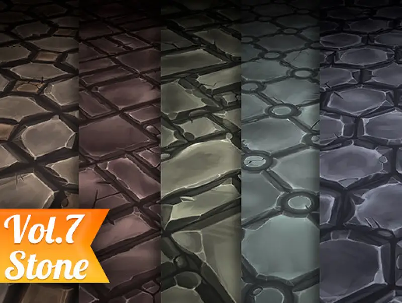 Hand Painted Stone Tiles Texture Set Asset Thumbnail