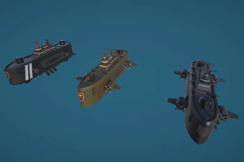 Dieselpunk Torpedo Destroyer Package Asset Thumbnail