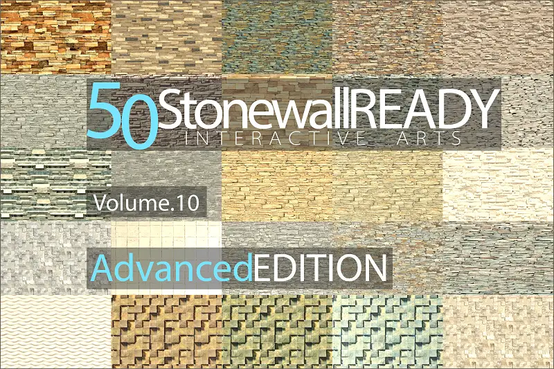 50 Stone Wall Materials Ready, Volume. 10 Asset Thumbnail