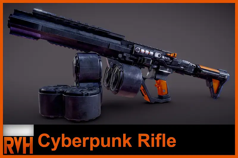 Cyberpunk Rifle Asset Thumbnail
