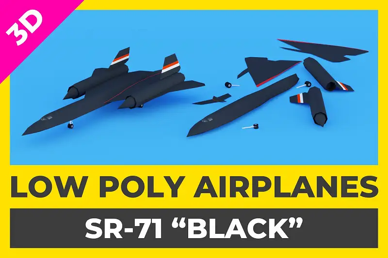 Low Poly SR-71 'Black' Fighter Jet Asset Thumbnail