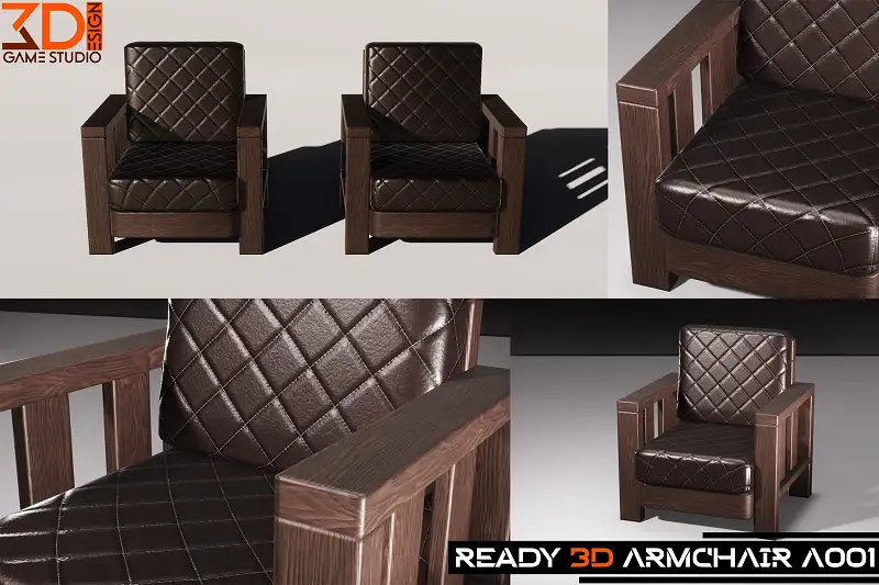 Ready 3D Armchair A001 Asset Thumbnail