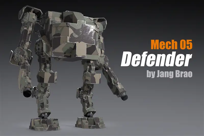 Mech 05 - Defender 3D Model Asset Thumbnail