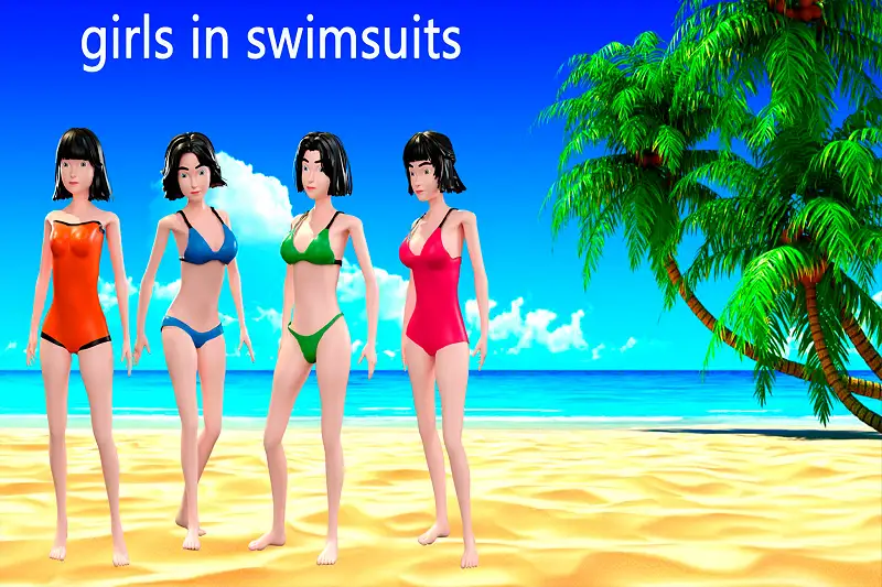 Cartoon Character Pack: Girls in Swimsuits Asset Thumbnail