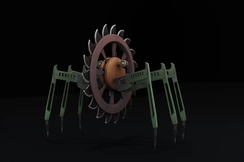 Stylized Mechanic Spider 3D Model Asset Thumbnail