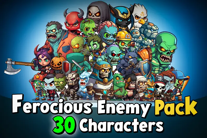 Ferocious Enemy Pack 30 Characters Asset Thumbnail