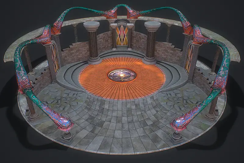 Fantasy Fight Arena 3D Model Asset Thumbnail
