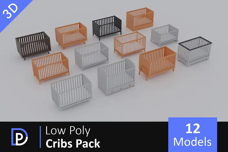 Low Poly Cribs Pack Asset Thumbnail