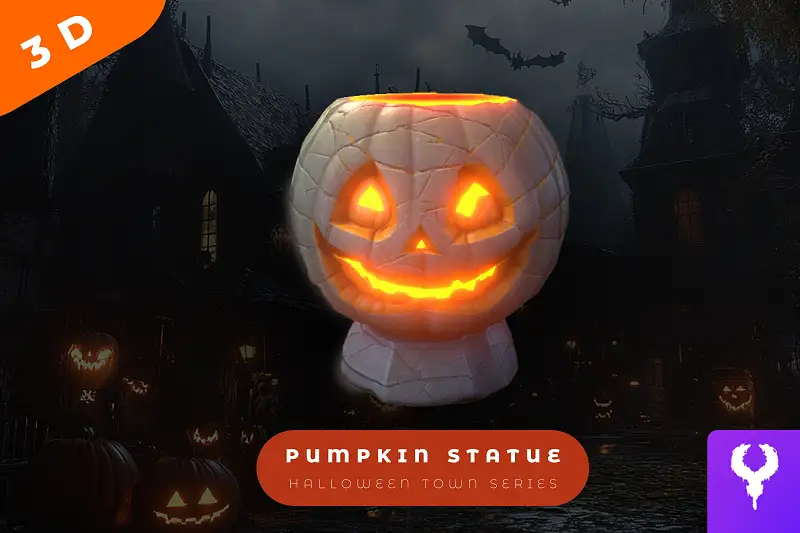 Cartoon Pumpkin Statue Asset Thumbnail