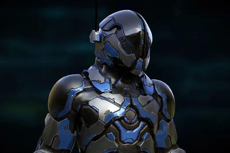 Sci-Fi Trooper Man v2 Character Model Asset Thumbnail