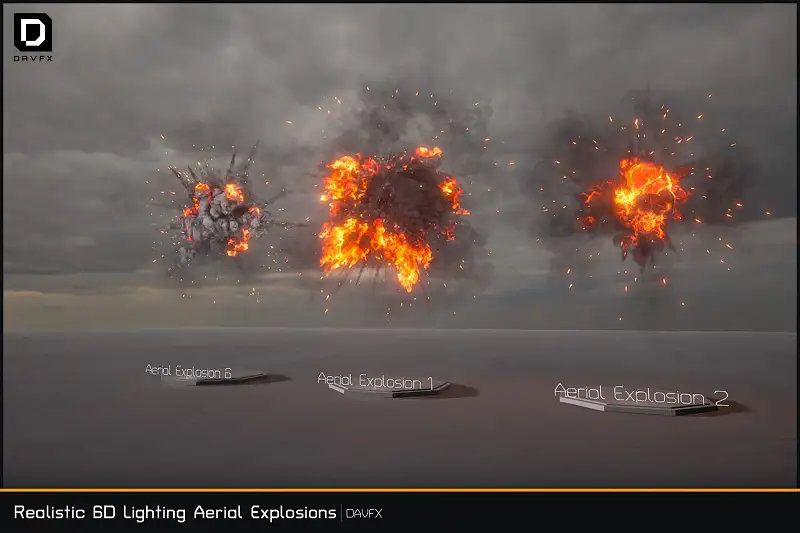 Realistic 6D Lighting Aerial Explosions Pack Asset Thumbnail