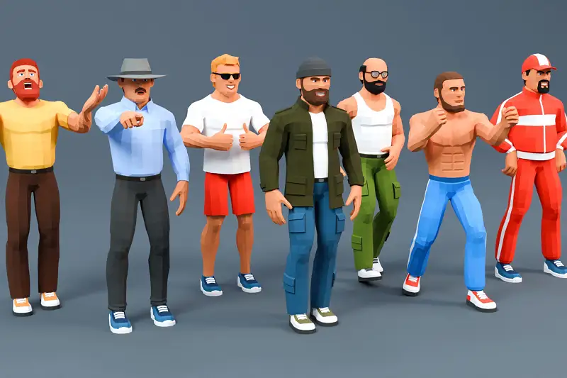 Modular man low-poly stylized Asset Thumbnail