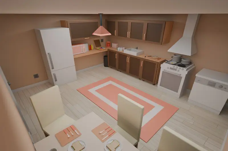 Low Poly Aesthetic House Interior Props Asset Thumbnail