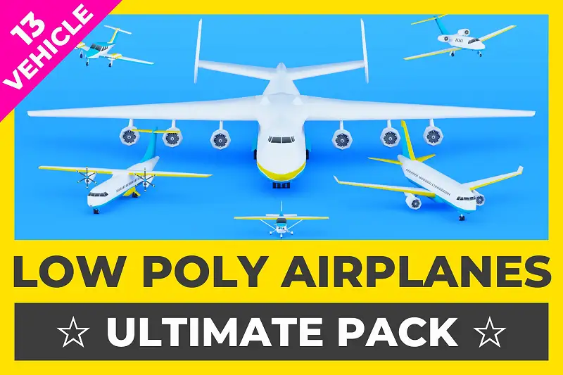 Low Poly Airplanes - Ultimate Pack Asset Thumbnail