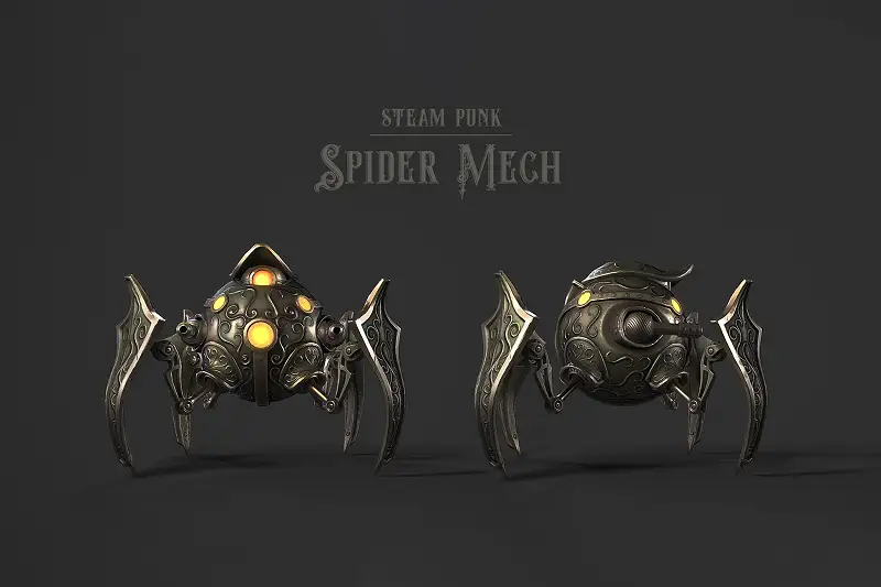 Steampunk Robot Model Asset Thumbnail