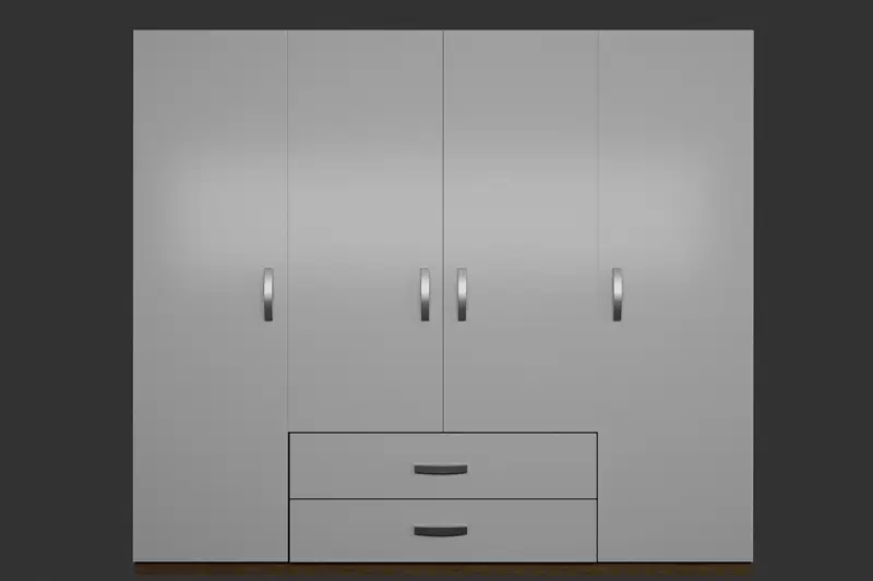 White Wooden Wardrobe Asset Thumbnail