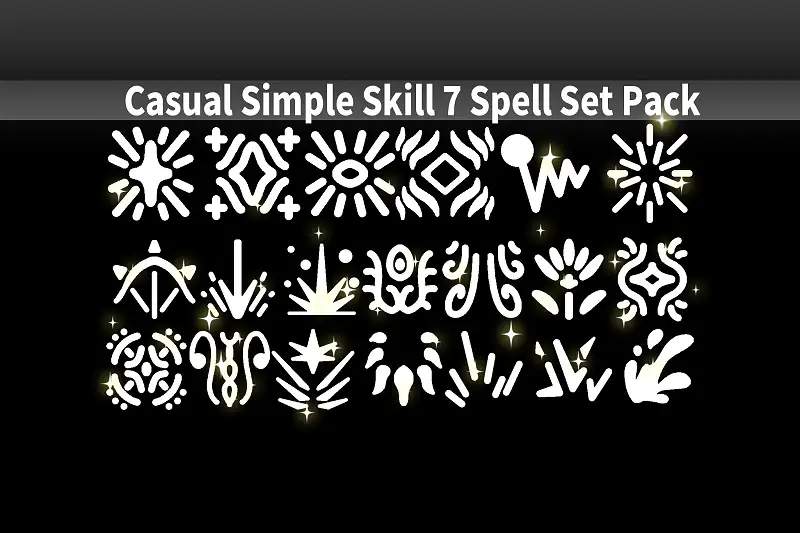 Casual Simple Skill 7 Spell Set Pack Asset Thumbnail