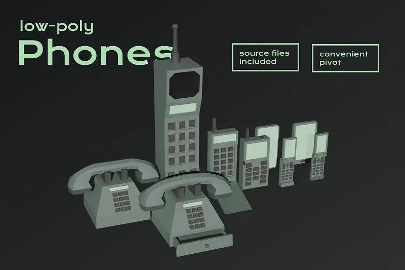 Low-Poly Phones (+ Button Pusher) Asset Thumbnail