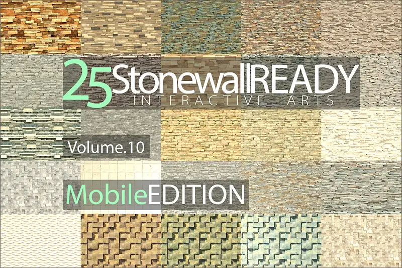 25 Stone Wall Materials Ready, Volume. 10 Asset Thumbnail