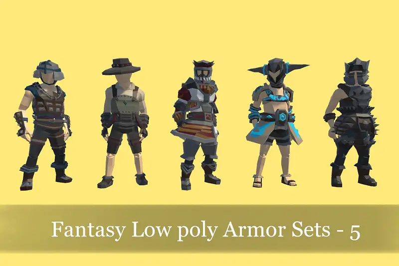Fantasy Low poly Armor Sets for RPG - 5 Asset Thumbnail