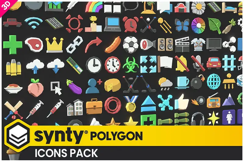 POLYGON Icons Pack - Low Poly 3D Art by Synty Asset Thumbnail