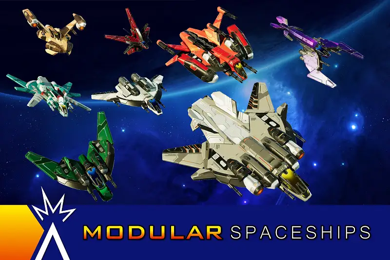 Sci-Fi Modular Spaceship Galaxy Raptor Asset Thumbnail