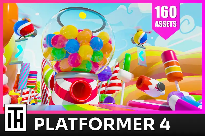 Platformer 4 Candy - Low Poly 3D Models Pack Asset Thumbnail