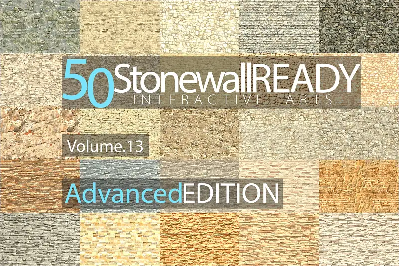 50 Stone Wall Materials Ready, Volume. 13 Asset Thumbnail
