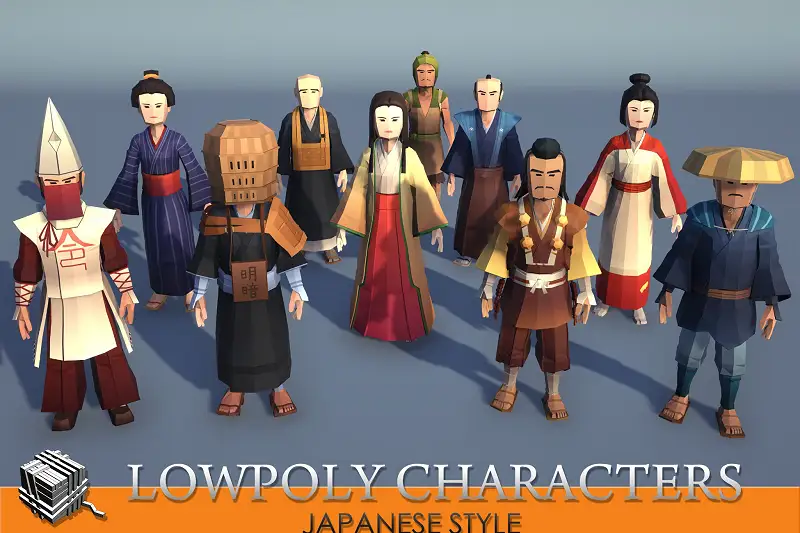 LowpolyCharacters_JapaneseStyle Characters Asset Thumbnail