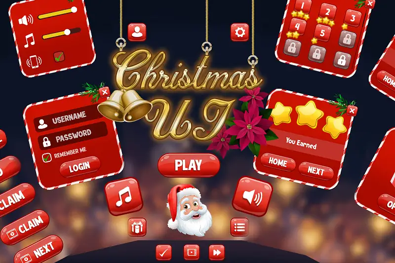 Hyper casual Christmas UI Package Asset Thumbnail