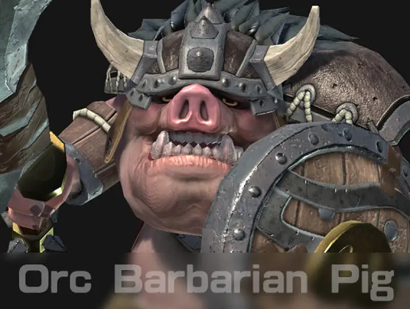 PBR-Orc Barbarian Pig Asset Image