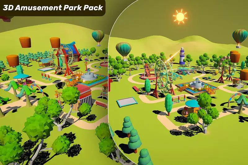 3D Amusement Park Props Pack Asset Thumbnail