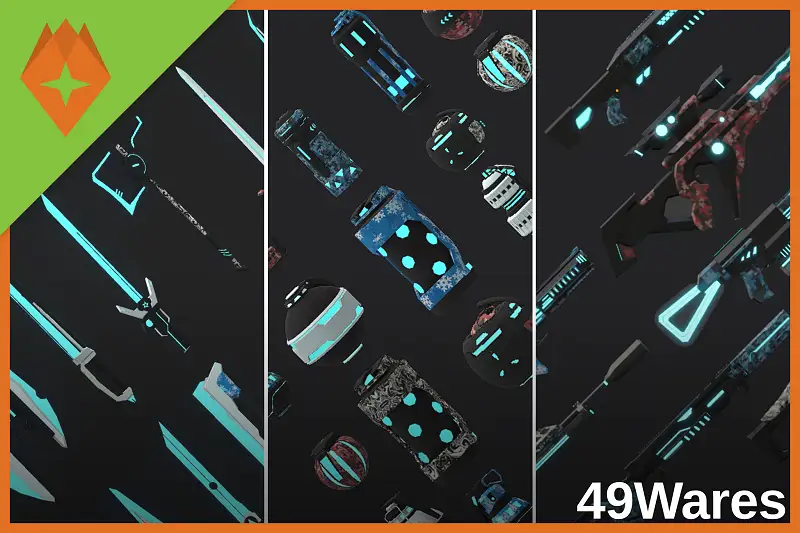 Low Poly Sci-Fi Weapons Bundle Asset Thumbnail