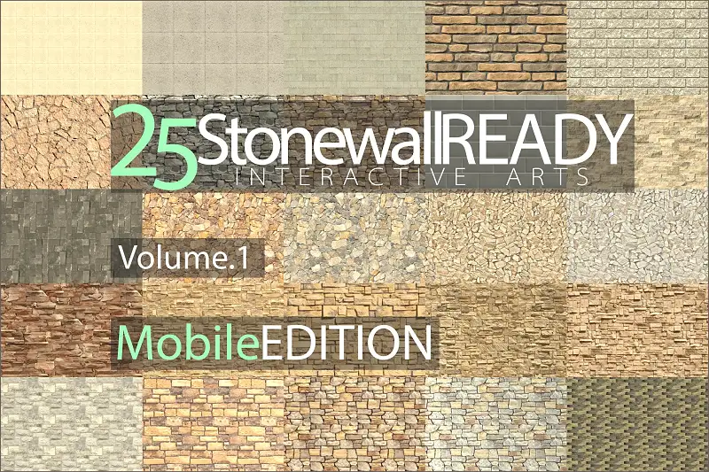 25 Stone Wall Materials Ready, Volume. 1 Asset Thumbnail