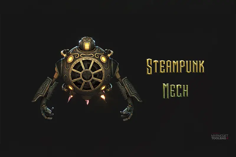 Steampunk Flying Mech Model Asset Thumbnail