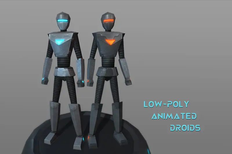 Low-poly Animated Droids Asset Thumbnail