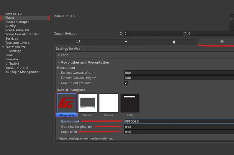 Responsive WebGL Template for Unity Asset Thumbnail