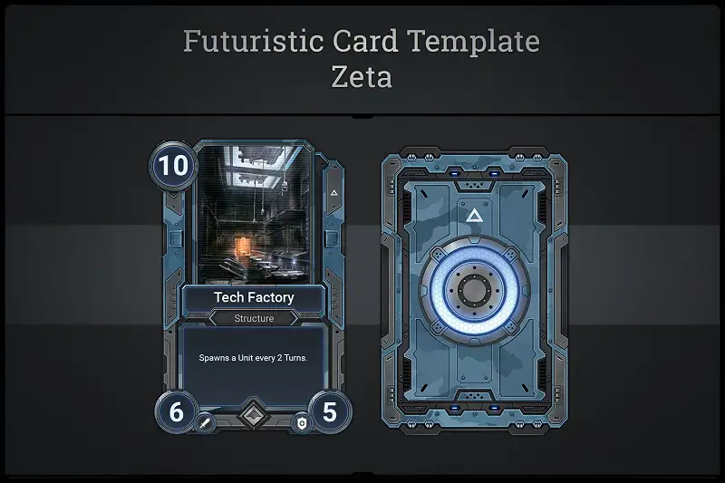 Futuristic Card Template - Zeta Asset Image