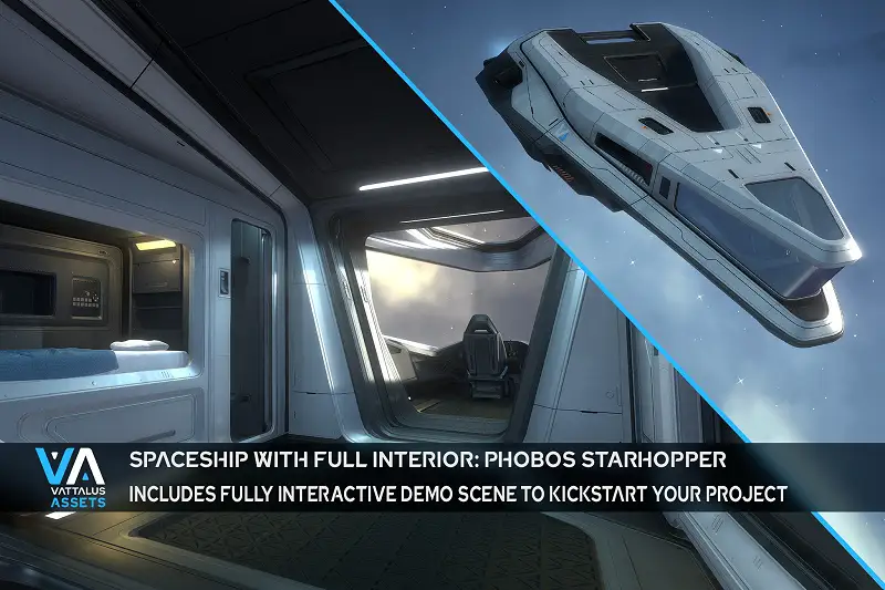 Phobos Starhopper: Spaceship with Full Interior Asset Thumbnail